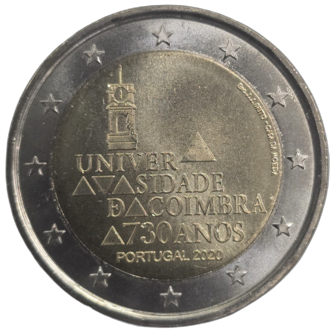 2 euros conmemorativa 730 Aniversario de la Universidad de Coímbra